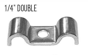 1/4" x 1/4" Double Line Clamps, Stainless Steel, 6-Pack
