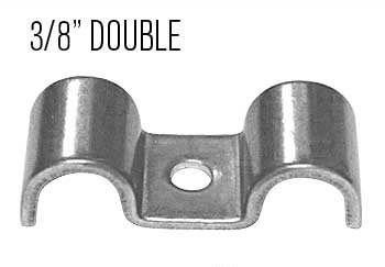 3/8" x 3/8" Double Line Clamps, Stainless Steel, 6-Pack
