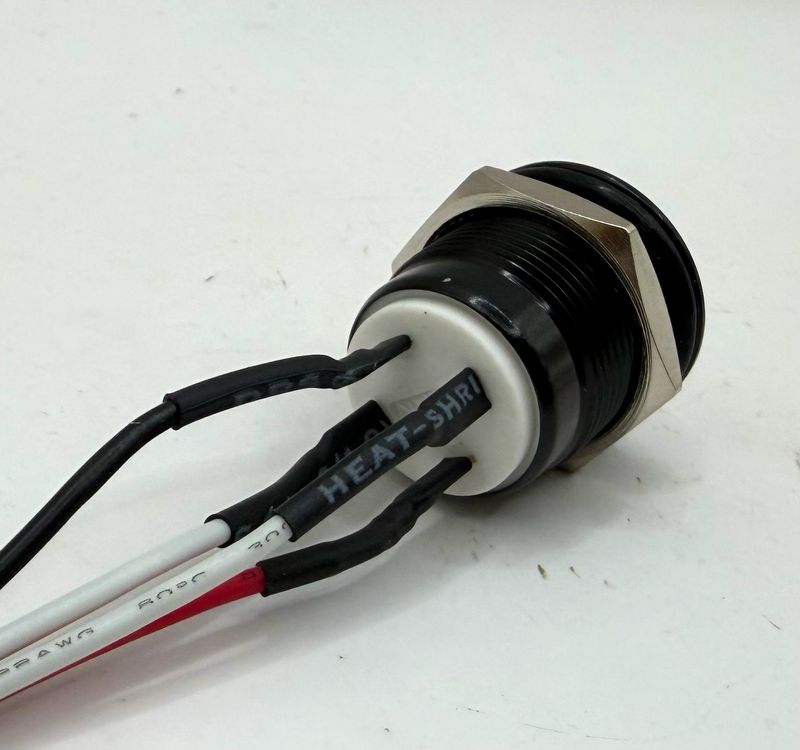 Momentary Push Button Switch, White, 19mm