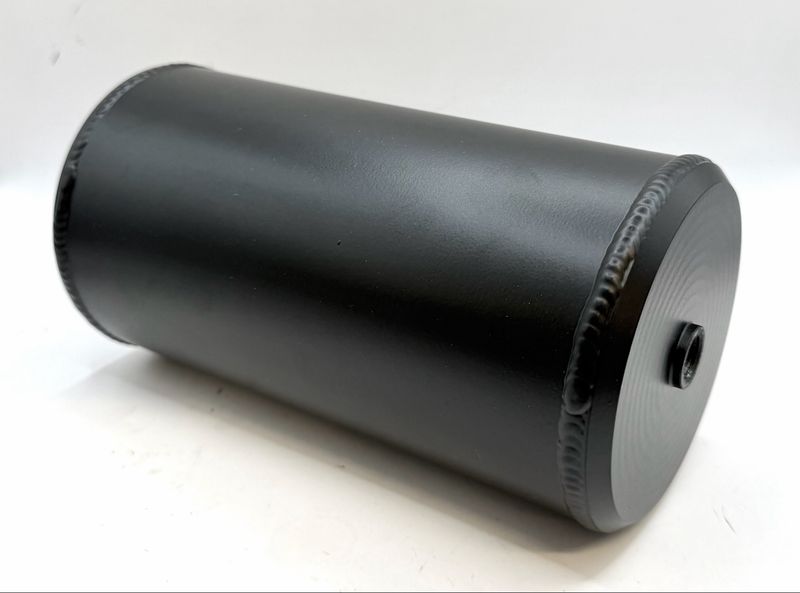 Air Tank, 8" Long x 4" OD, Black, 1/4" NPT both ends