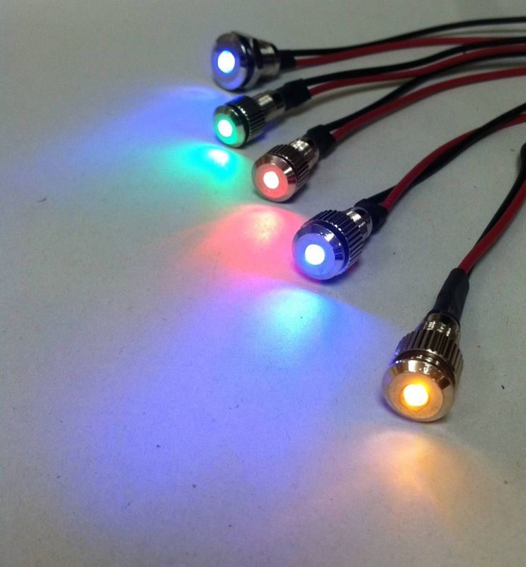 Large Chrome Low Profile LED Indicator Light