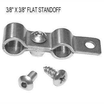 3/8" x 3/8" Flat Standoff Clamps, Stainless Steel, 4-Pack