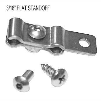 3/16" x 3/16" Flat Standoff Clamps, Stainless Steel, 4-Pack