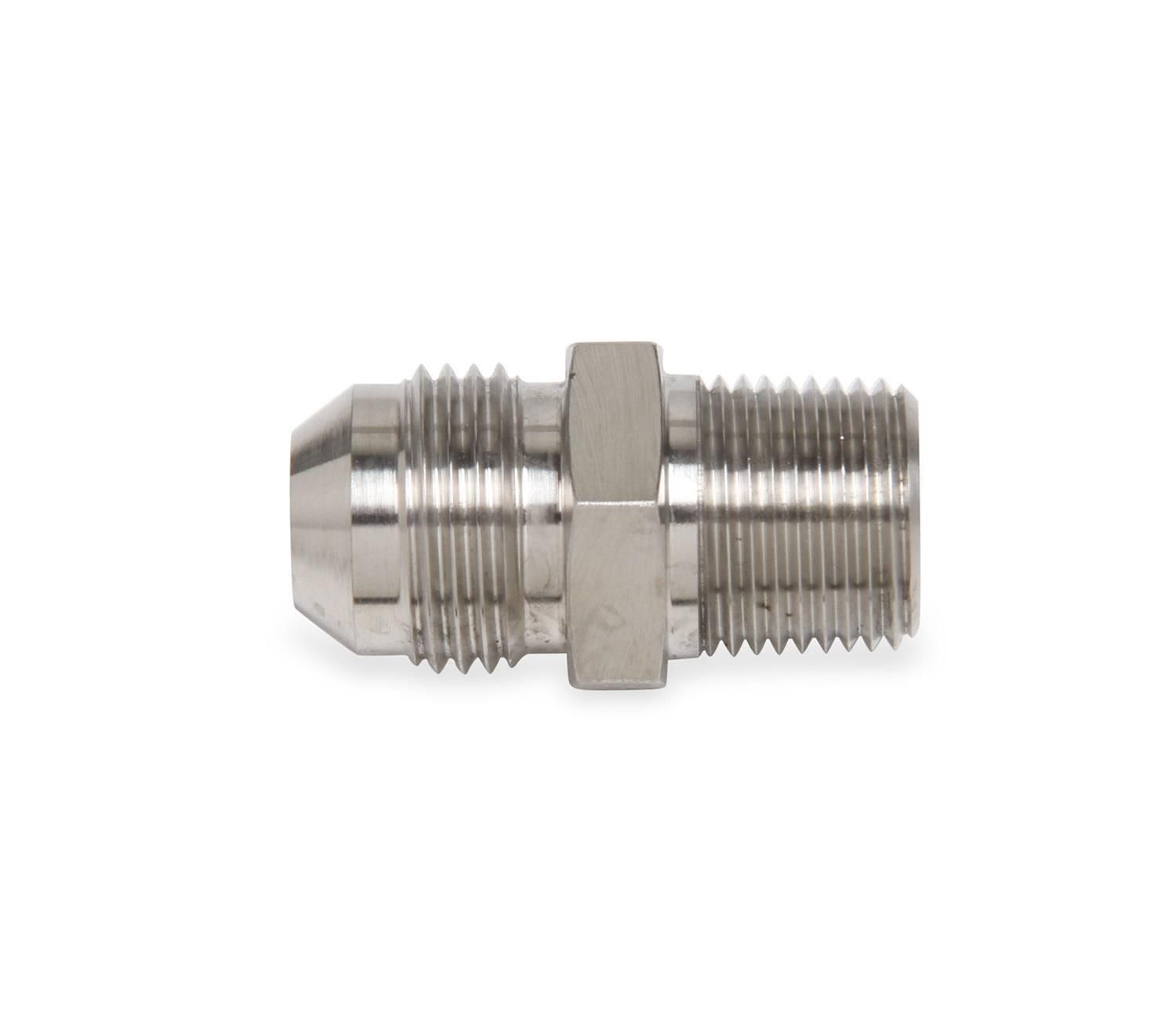 -3 AN to 1/8" NPT Straight Adapter Fitting, Stainless Steel