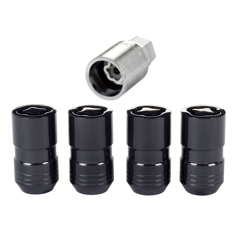 Black Cone Seat Wheel Lock Set, M14 x 1.5, Set of 4