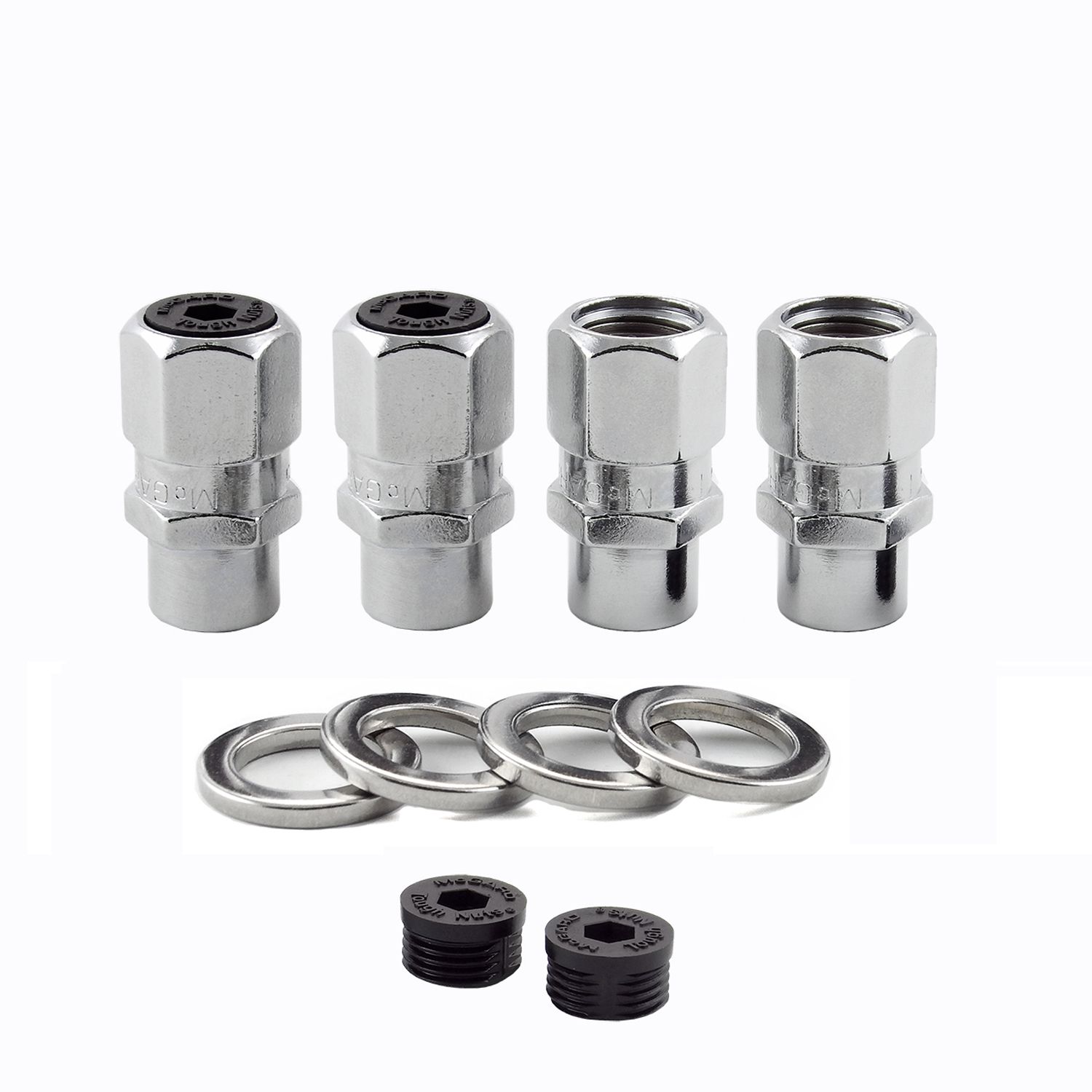 Chrome Drag Racing Short .490 Shank Lug Nut Set, 1/2"-20, Set of 4