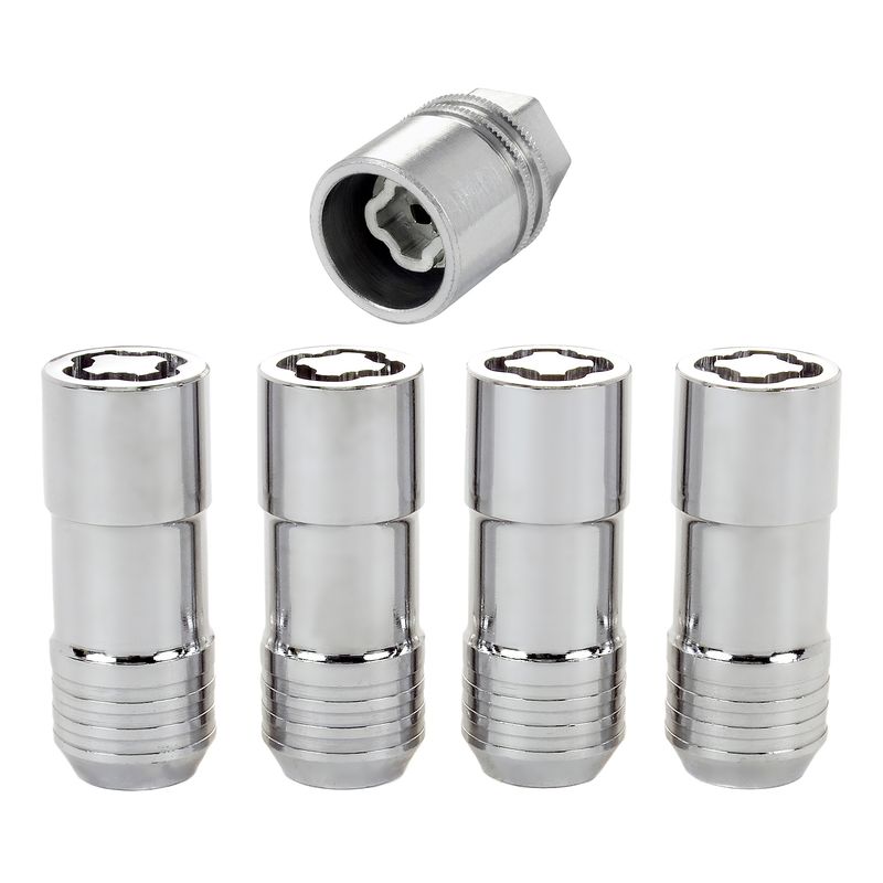 Chrome Cone Seat Wheel Lock Set, M14 x 2.0, Set of 4