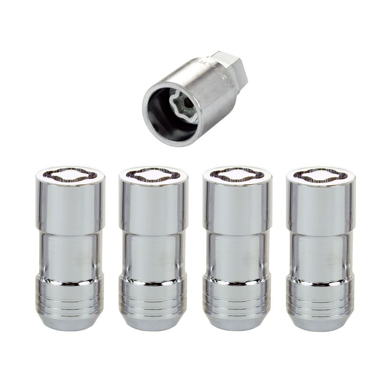 Chrome Cone Seat Wheel Lock Set, M14 x 1.5, Set of 4