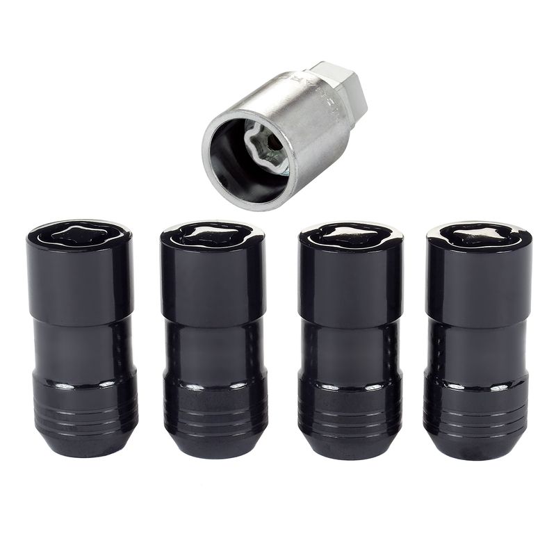 Black Cone Seat Wheel Lock Set, M14 x 1.5, Set of 4