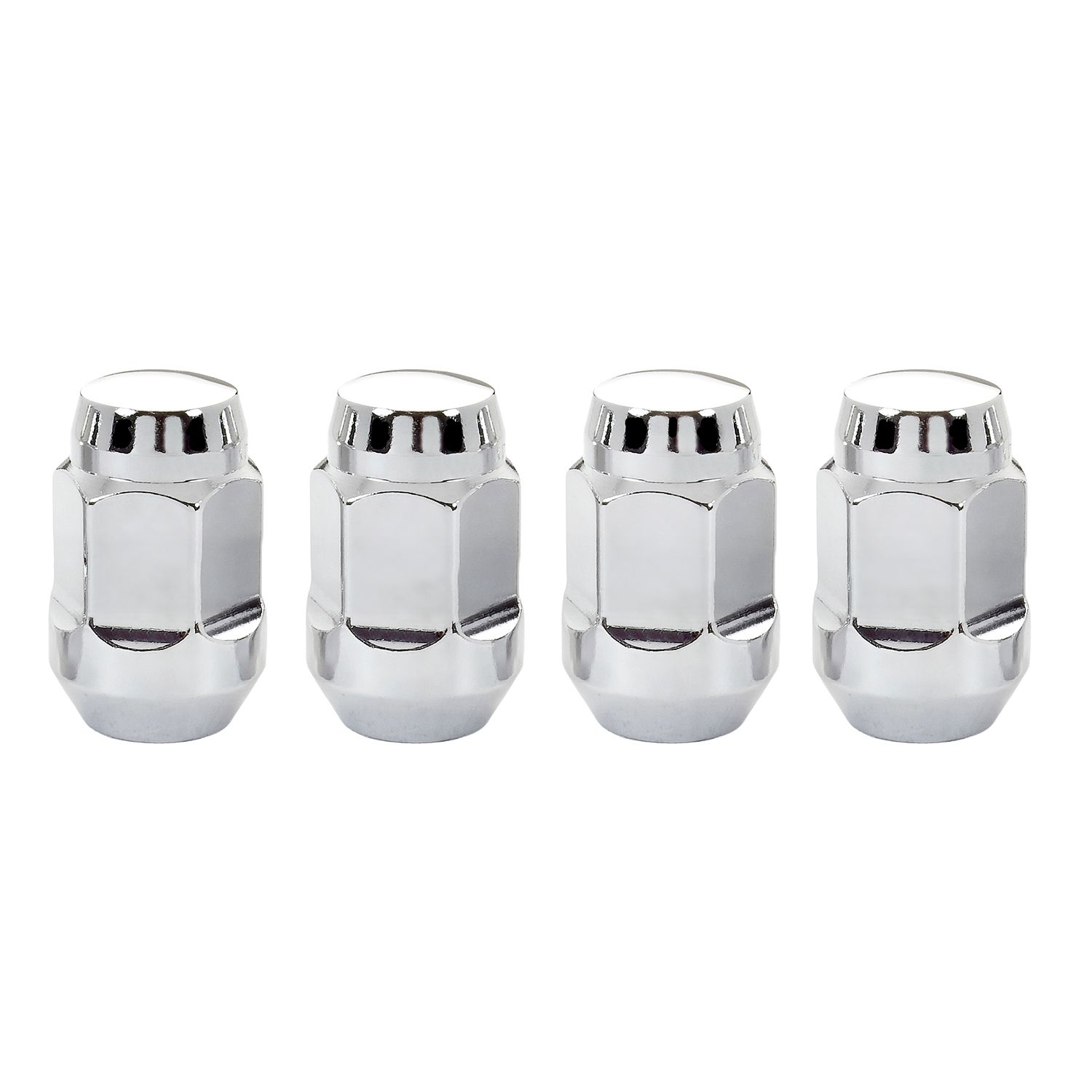 Chrome Bulge Cone Seat Lug Nut Set, M12 x 1.5, Set of 4