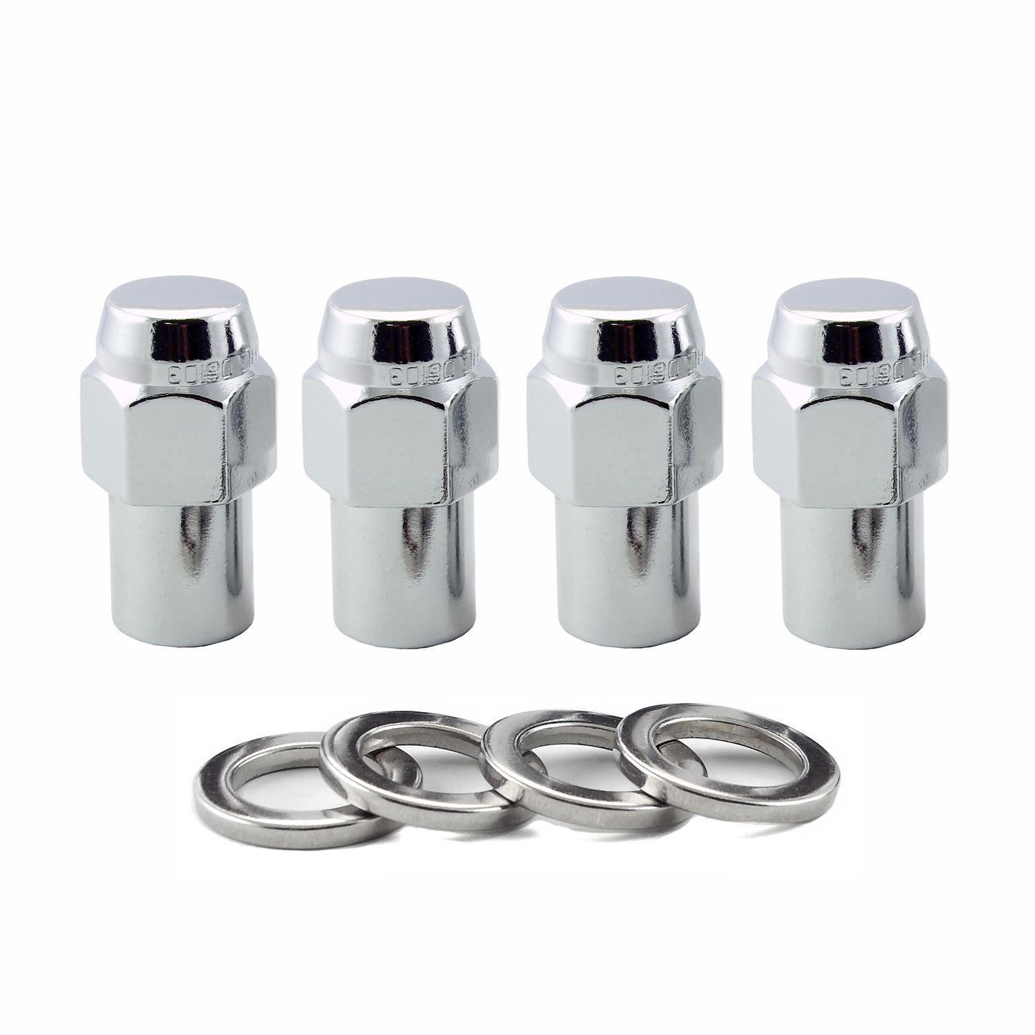 Chrome Regular .746 Shank Lug Nut Set, 1/2"-20, Set of 4