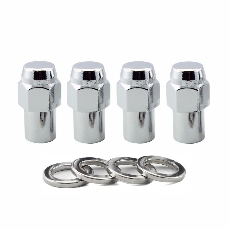 Chrome Regular .746 Shank Lug Nut Set, 1/2"-20, Set of 4