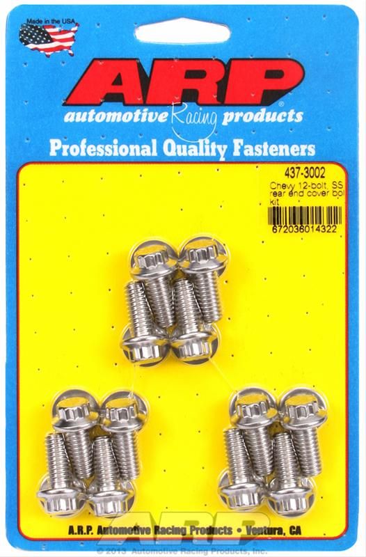 Differential Cover Bolts, GM 8.875", Stainless Steel, Set of 12