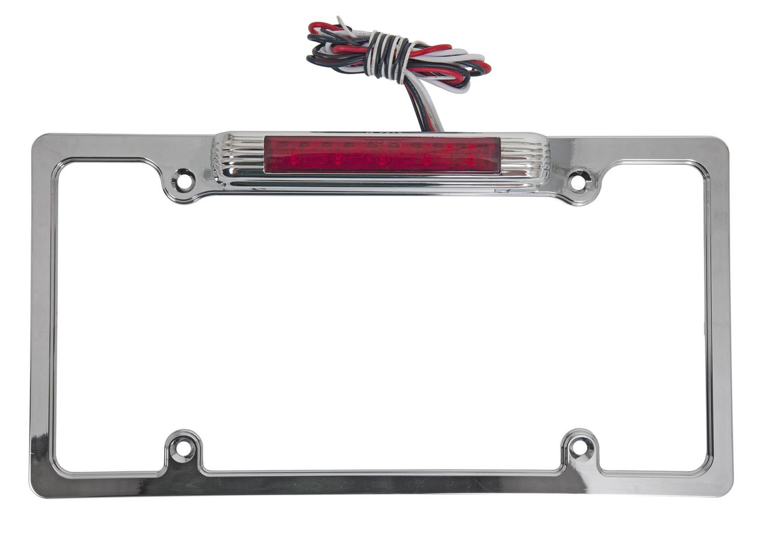 Chrome License Plate Frame with Third Brake Light, Red LED