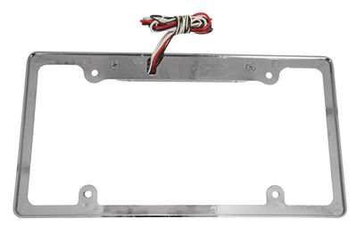 Chrome License Plate Frame with Third Brake Light, Red LED
