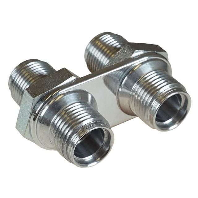 Polished 2-Way Heater Bulkhead Plate, 10-10 O-Ring