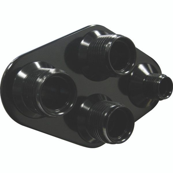 Black 4-Way A/C Heater Bulkhead Plate, 6-10 O-Ring