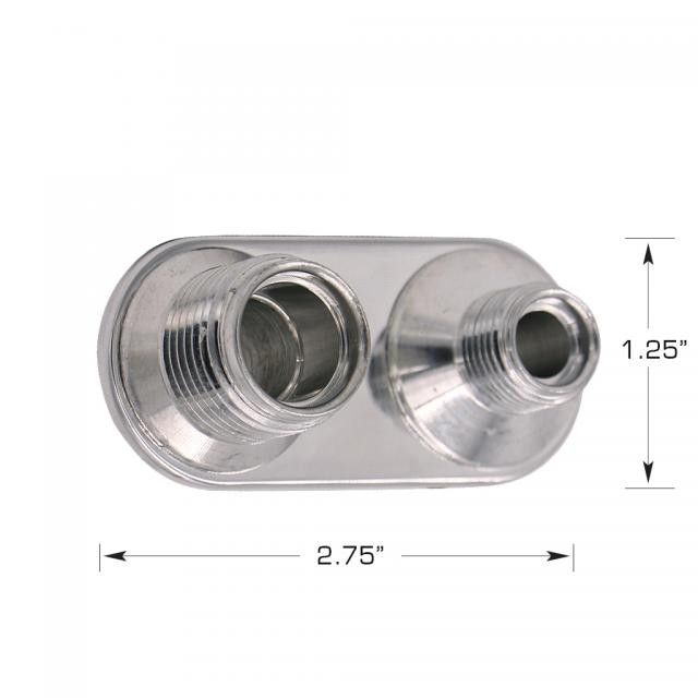 Polished 2-Way A/C Bulkhead Plate, 6-10 O-Ring