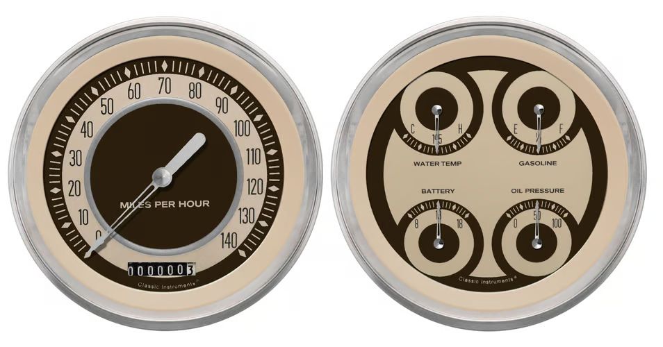 Nostalgia VT 5" Speedo &amp; Quad Gauge Set, GM