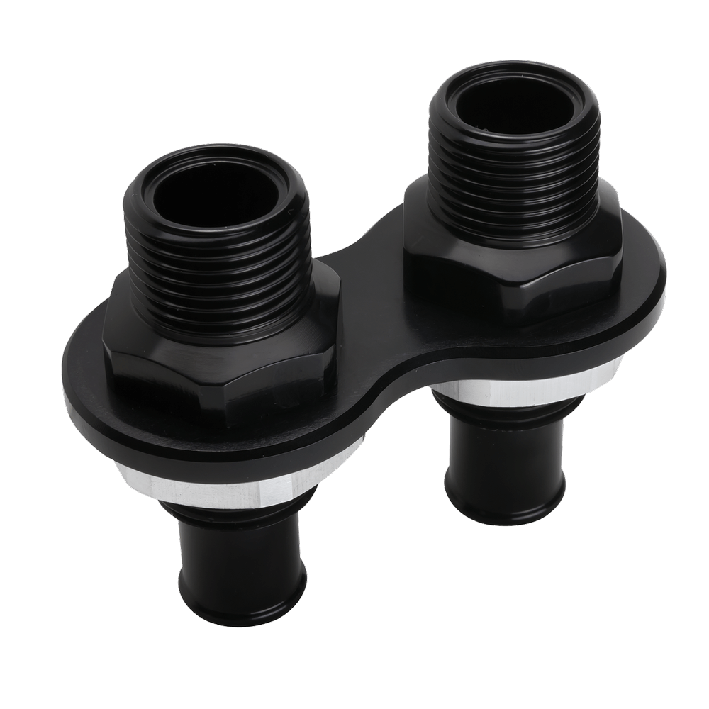 Heater Bulkhead, 2-Port, Black, -10AN