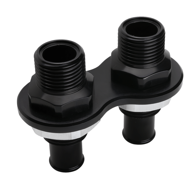 Heater Bulkhead, 2-Port, Black, -10AN