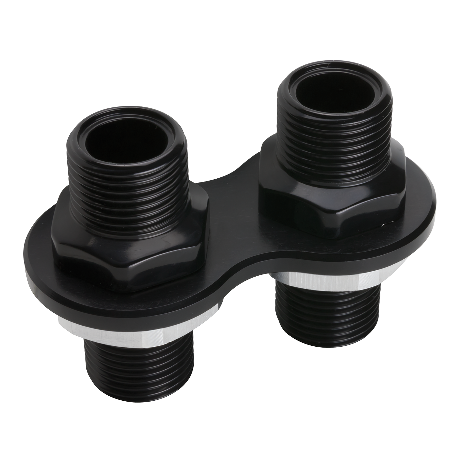 Heater Bulkhead, 2-Port, Black, -10 AN Male