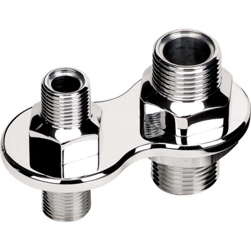 A/C Bulkhead, 2-Port, Polished, -6AN/-10AN