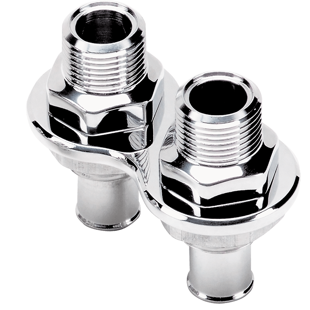 Heater Bulkhead, 2-Port, Polished, -10AN