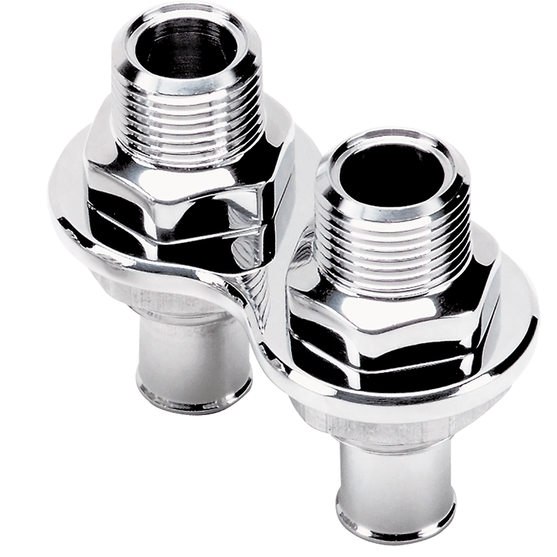Heater Bulkhead, 2-Port, Polished, -10AN