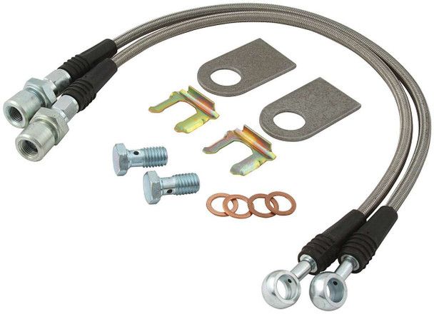 DOT Brake Hose Kit, Metric GM, 16", Stainless Braided