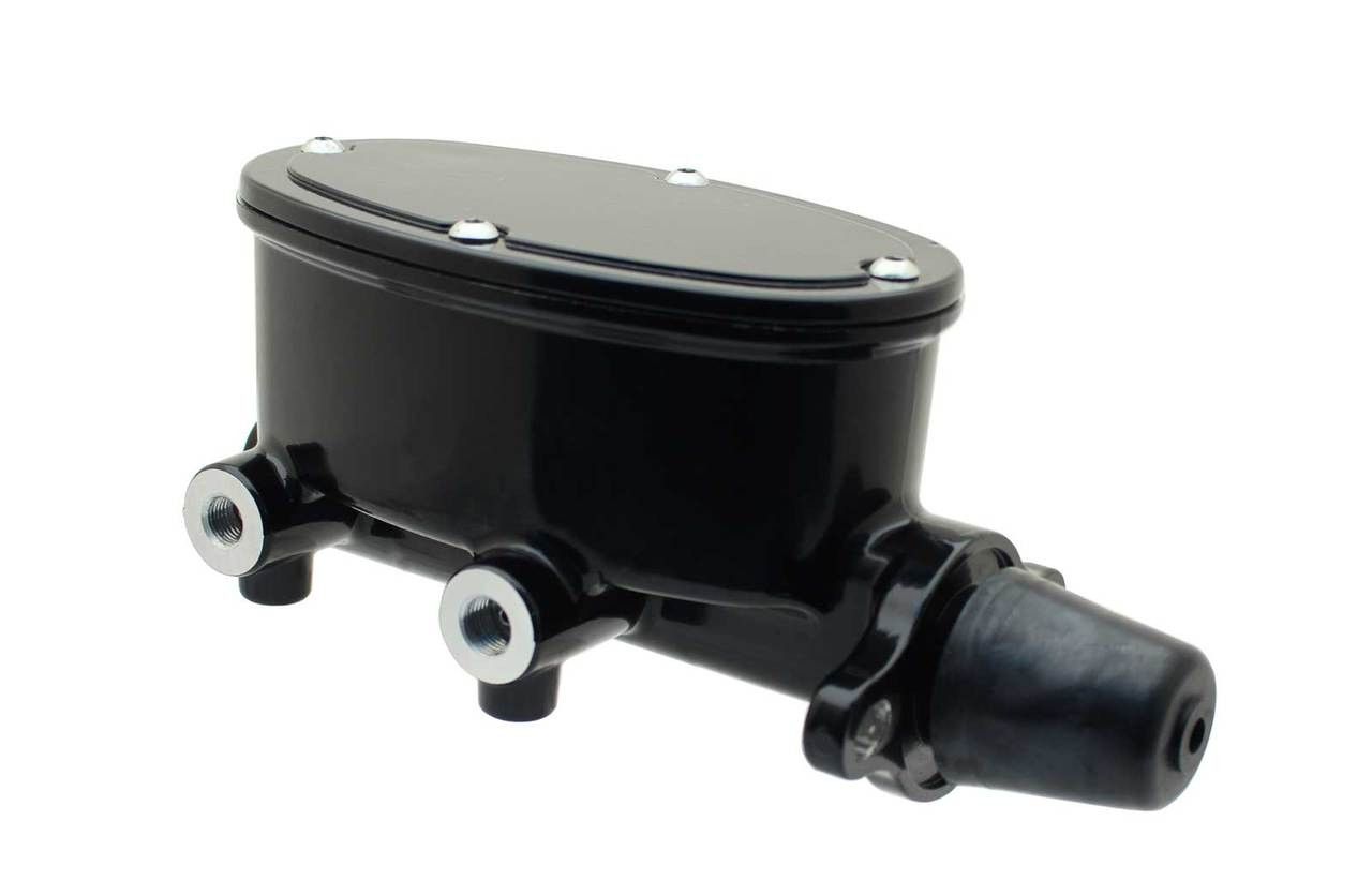 Oval Black Aluminum Master Cylinder, 1" Bore, Disc/Drum