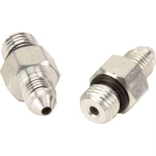 Brake Adapter Fitting, 7/16"-20 Male O-Ring to -3 AN Male, Pair