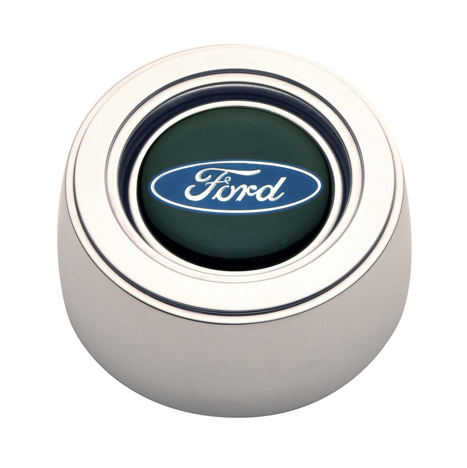 GT-3 Hi-Rise Horn Button, Polished Billet Aluminum, Ford Emblem