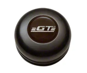 GT-3 Standard Horn Button, Black Anodized Aluminum, GT Logo