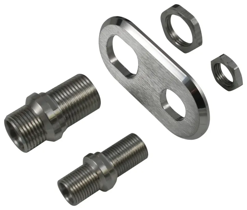 A/C &amp; Heater Firewall Bulkhead Fitting, #10 &amp; #6 AN, Brushed Aluminum