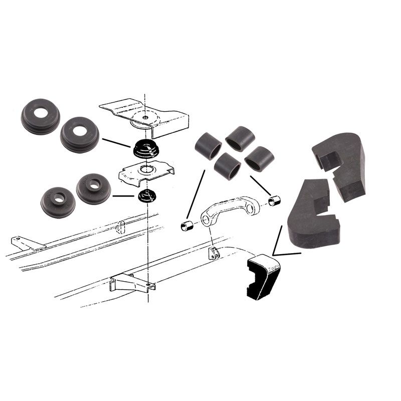 Cab to Frame Mounting Pad Set, 1953-56 Ford Truck