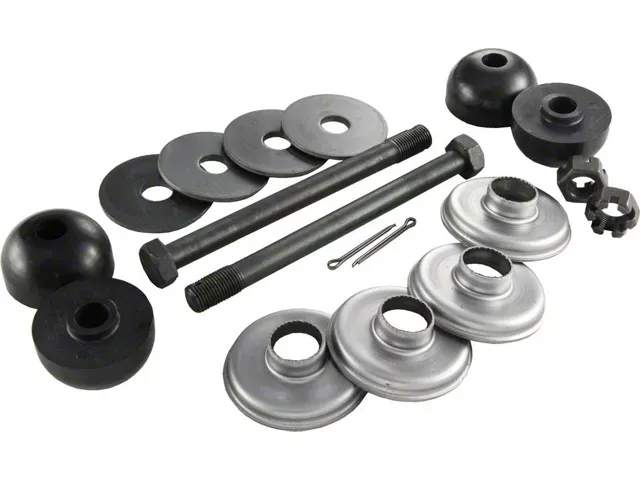 Rear Leaf Spring Bolt Kit with Urethane Cushions, Stock Length, 1963-82 Corvette C2/C3