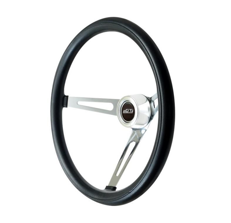GT-3 Classic Steering Wheel, 15", Black Foam Grip, Chrome 3-Spoke