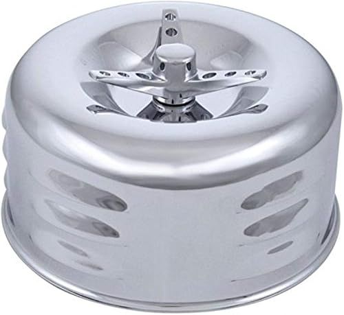 4" Round Louvered Air Cleaner, Chrome, 2-5/8" Neck