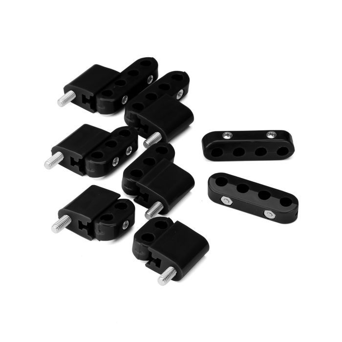 Vertical V8 Ignition Wire Loom Kit, Black, 7-8mm