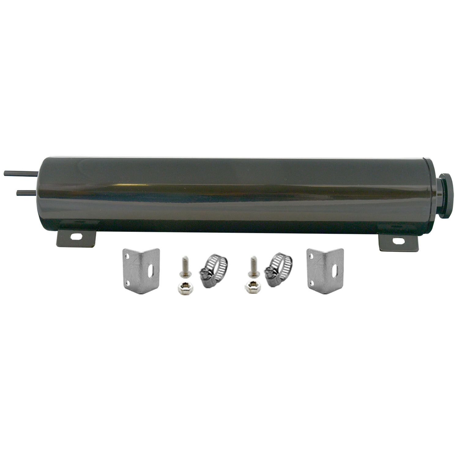 Radiator Overflow Tank, Black Stainless Steel, 3" x 10"
