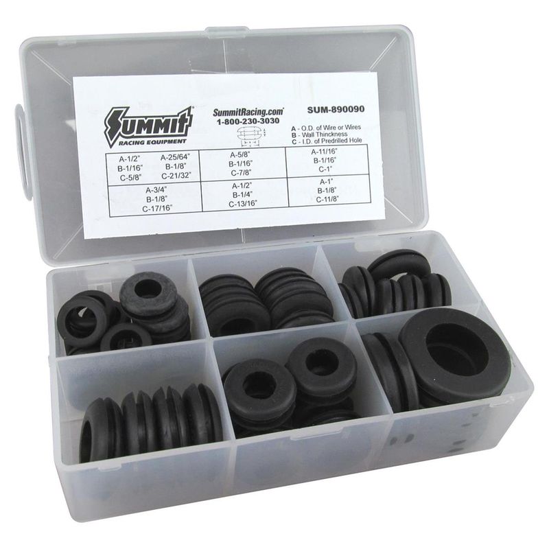 Universal Rubber Grommet Assortment Kit, 48-Piece