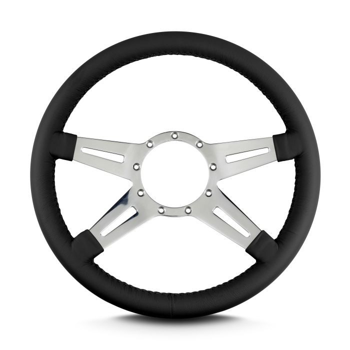 Lecarra Mark 9 Elegante Steering Wheel, 14", Black Leather, Polished