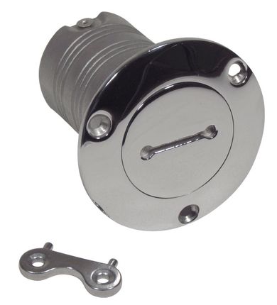 Flush Mount Fuel Filler Neck with Locking Cap, Polished Stainless Steel
