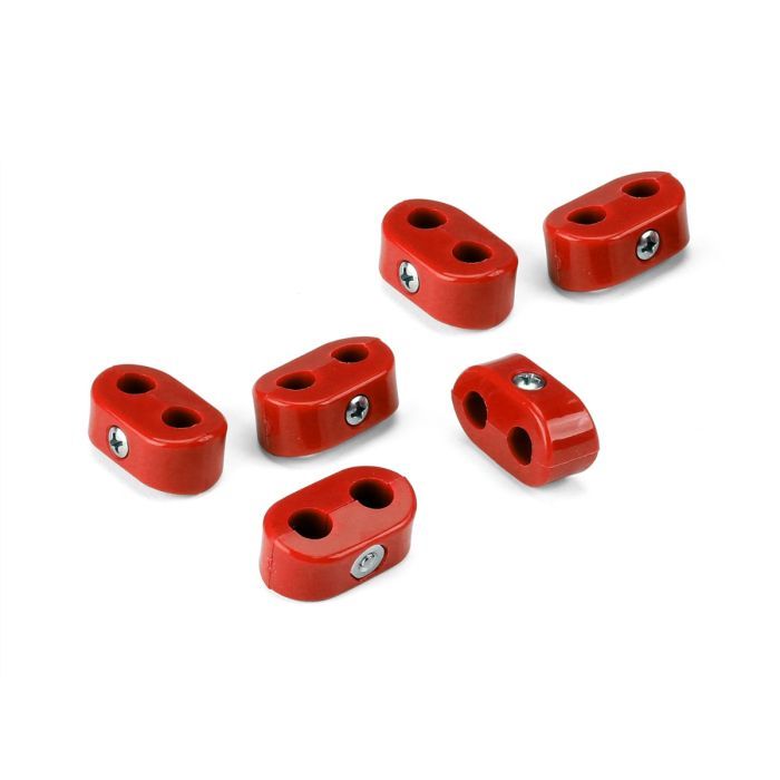 Double Place T-Clamps, Red