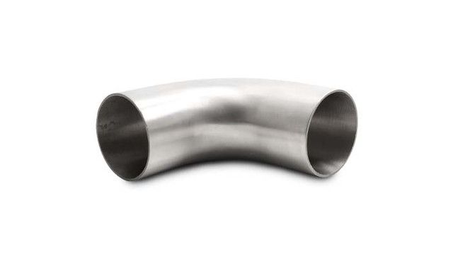 2.5" 304 Stainless Steel 90° Brushed Mandrel Bend, Extended Leg