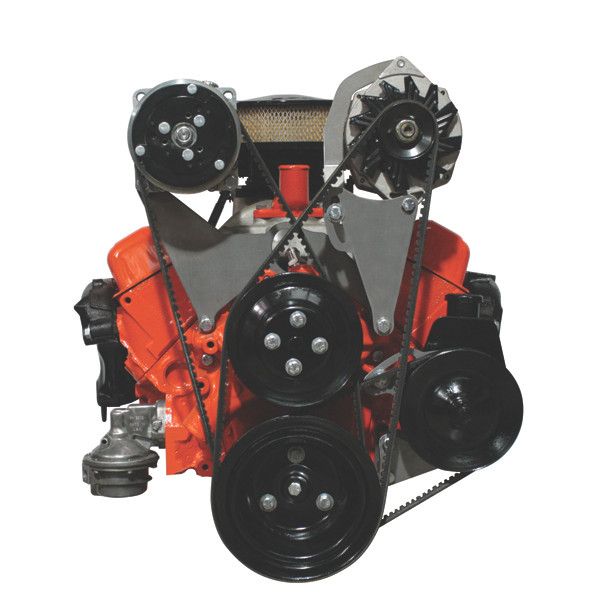 Top-Mount A/C Compressor Bracket, Small Block Chevy, Long Water Pump, Passenger Side