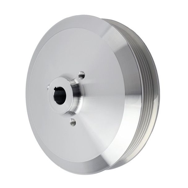 Chevy LWP &amp; Ford Serpentine Saginaw Power Steering Pulley, 6-Rib, Clear