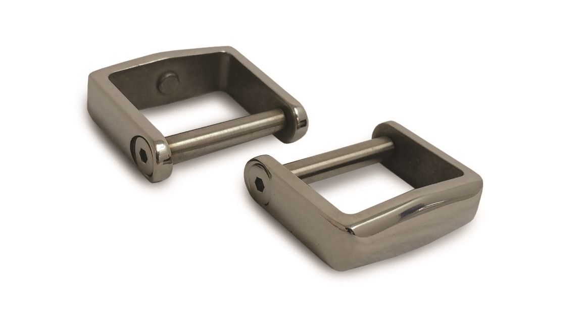 GT2 Polished Stainless Steel Front Leaf Spring Clamps, 1-3/4", Pair