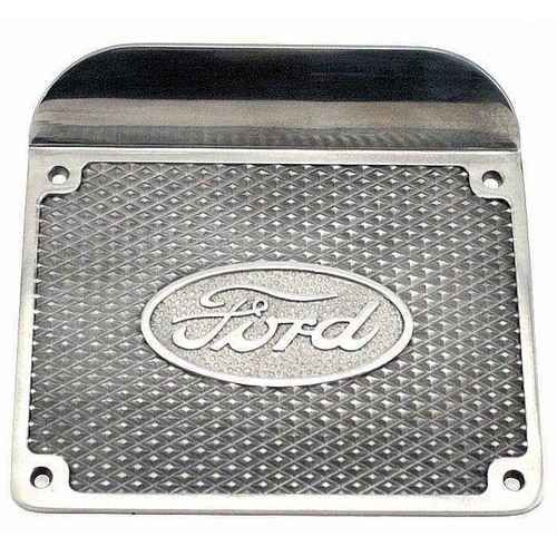 Ford Aluminum Step Plates, Polished, Oval Script, Pair